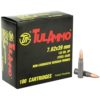 "Upgrade your ammo arsenal with Tulammo 7.62x39 - a reliable and affordable brand known for high-quality products. Velocity of 2396 fps."