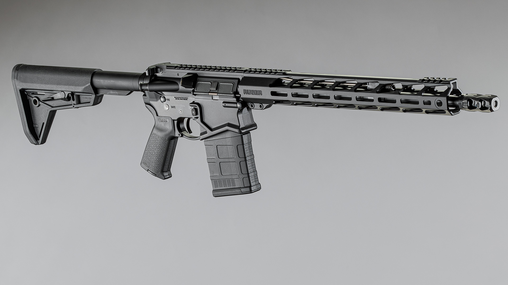 Ruger SFAR lightweight .308 semi-automatic rifle with adjustable gas block and Magpul stock.