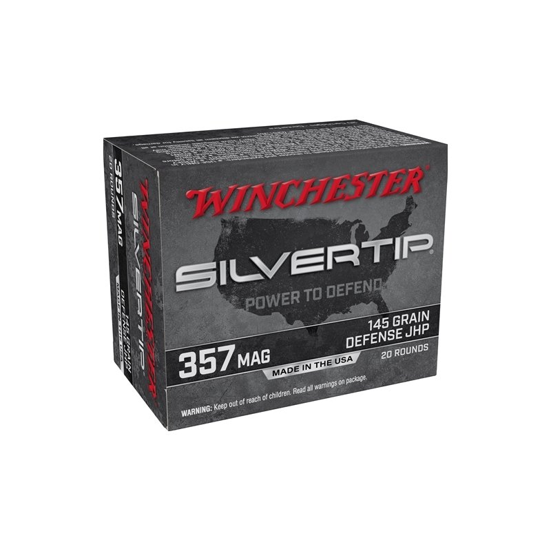 Winchester Silvertip Defense Ammunition 357 Magnum 145 Grain Jacketed Hollow Point Box of 20
