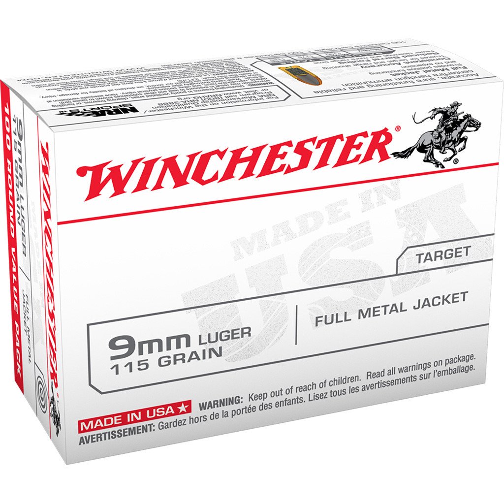 Winchester USA Ammunition 9mm Luger 115 Grain Full Metal Jacket