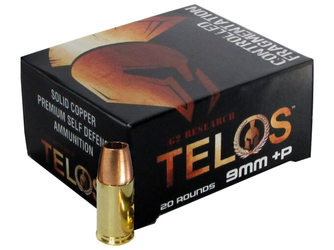 G2 Research Telos Ammunition 9mm Luger +P 92 Grain Box of 20