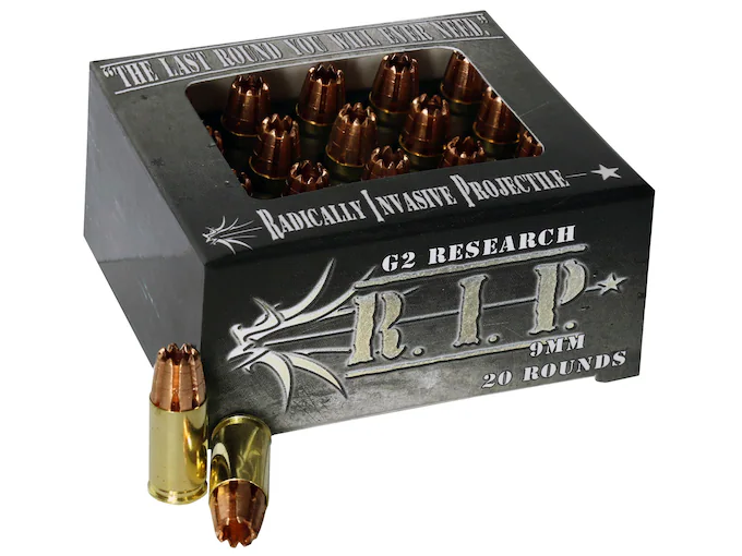 G2 Research R.I.P. Ammunition 9mm Luger 92 Grain Radically Invasive Projectile