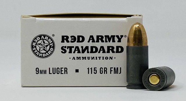 Century Red Army Standard 9mm Luger Ammunition 115 Grain Full Metal Jacket CASE 1000 Rounds