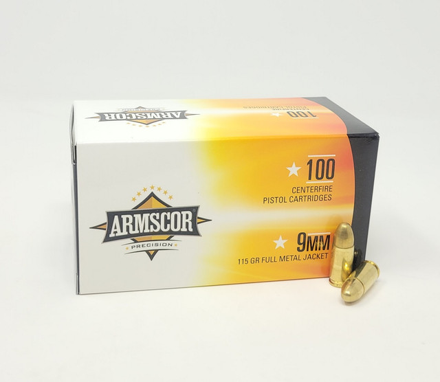 Armscor 9mm Ammunition ARM50444 115 Grain Full Metal Jacket 100 Rounds