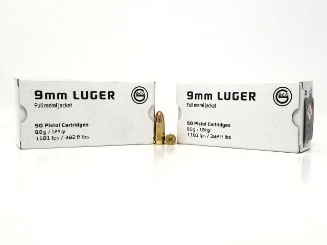 Geco 9mm Ammunition 220340050 124 Grain Full Metal Jacket 50 Rounds