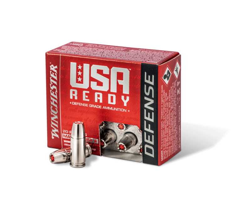Winchester USA Ready Defense Ammunition 9mm Luger +P 124 Grain