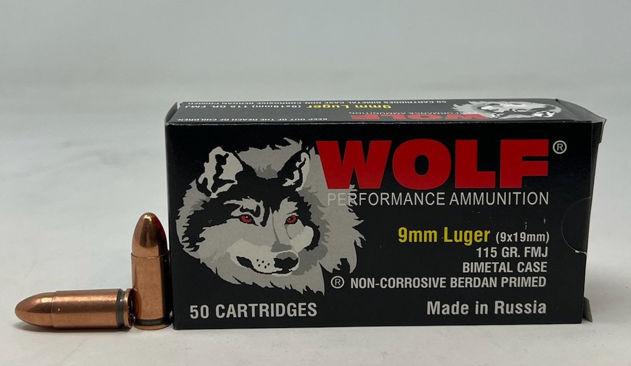 Wolf 9mm Ammunition Polyformance 115 Grain Full Metal Jacket 50 rounds