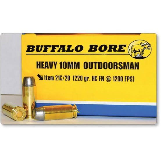 Buffalo Bore Ammunition Outdoorsman 10mm Auto 220 Grain Hard Cast Lead Flat Nose Box of 20