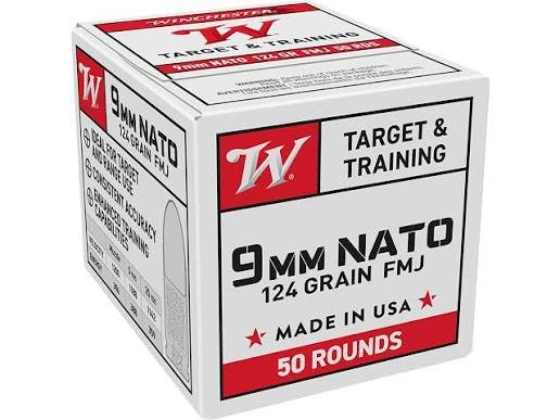 Winchester USA Valor NATO Ammunition 9mm Luger 124 Grain Full Metal Jacket