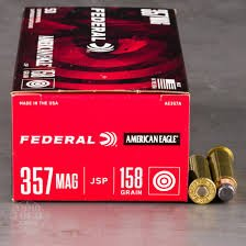 Federal American Eagle Ammunition 357 Magnum 158 Grain Jacketed Soft Point Box of 50