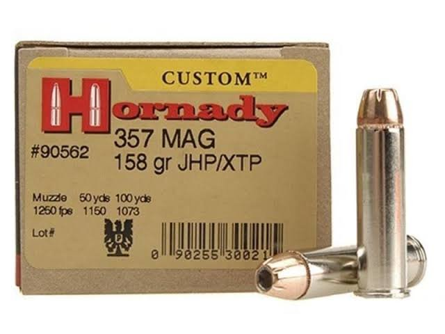 Hornady Custom Ammunition 357 Magnum 158 Grain XTP Jacketed Hollow Point Box of 25