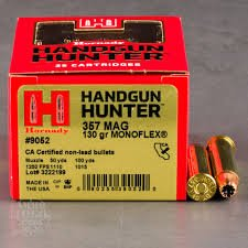 Hornady Handgun Hunter Ammunition 357 Magnum 130 Grain MonoFlex Lead-Free Box of 25