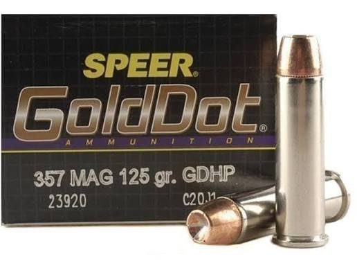 Speer Gold Dot Ammunition 357 Magnum 125 Grain Jacketed Hollow Point Box of 20
