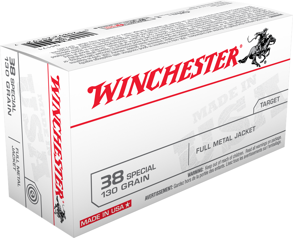 Winchester USA Ammunition 38 Special 130 Grain Full Metal Jacket Ammo Can