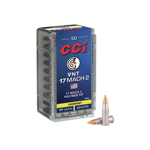 CCI Varmint Ammunition 17 Hornady Mach 2 (HM2) 17 Grain Speer VNT