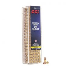 CCI Ammunition 22 Short 27 Grain Plated Lead Hollow Point