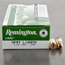 Remington UMC Ammunition 9mm Luger 115 Grain Jacketed Hollow Point