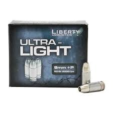 Liberty Ultra-Light Ammunition 9mm Luger +P 50 Grain Box of 20